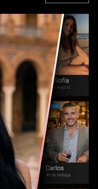 Detalle de la columna de perfiles con nombre, edad y ciudad